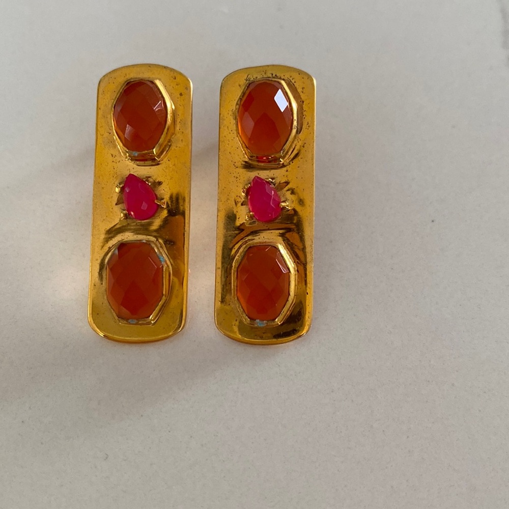 Margaret Elizabeth Simone earrings in pink/orange combo